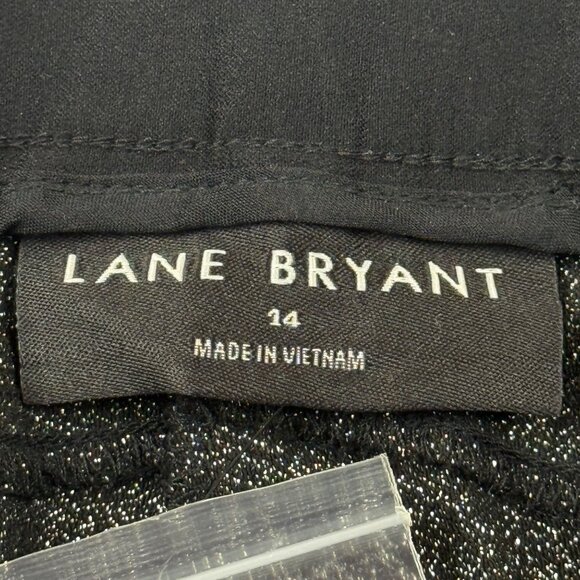 Lane Bryant Women's 4-Seasons Stretch Slim Ankle Metallic Black Pants Size 14 NW - Picture 6 of 11